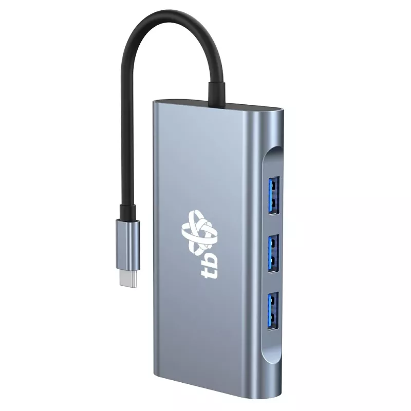 HUB 8v1 adapteris USB-C HDMI x2 USB VGA RJ45 PD