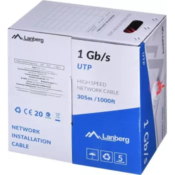 Tinklo kabelis Lanberg LCU6-10CC-0305-R U/UTP 305 m Raudonas