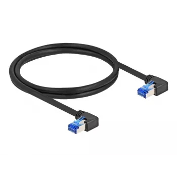 DeLOCK RJ45 Cat.6A S/FTP stačiakampis tinklo kabelis 1 m juodas