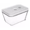 ZWILLING Fresh & Save 36803-003-0 stiklinių vakuuminių konteinerių rinkinys, stačiakampiai, 3 vnt. (S/M/L, 0,35/0,75/1,6 L), borosilikatinis stiklas, tinka mikrobangėje, orkaitėje ir indaplovėje, pilka/skaidru
