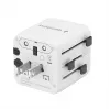 Universalus kelioninis adapteris GEMBIRD TPA-INT-01-W, įvadas 100–250V, G tipo kištukas, 84×56×85 mm