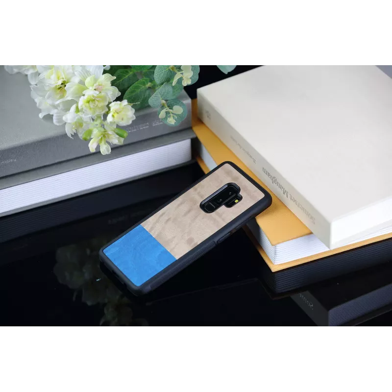 Apsauginis dėklas Samsung Galaxy S9 Plus iš medžio ir polikarbonato – juodas balandis