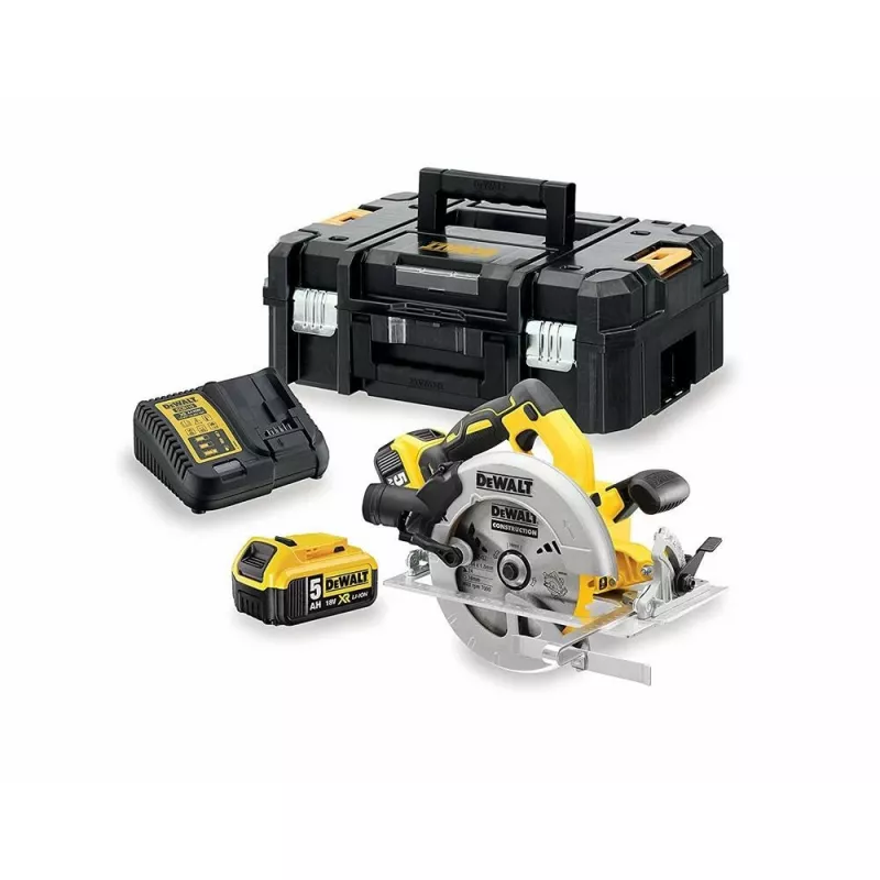DeWALT DCS570P2-QW akumuliatorinis diskinis pjūklas 18,4 cm Sidabrinis, Geltonas 5500 RPM