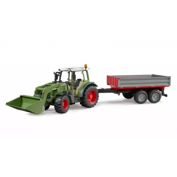 Traktorius BRUDER Fendt Vario 211 su priekiniu krautuvu ir šonine priekaba