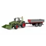 Traktorius BRUDER Fendt Vario 211 su priekiniu krautuvu ir šonine priekaba