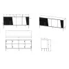 4D ABI komoda 200x45x88 matinis baltas