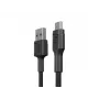 USB 2.0 kabelis Green Cell KABGC23, USB A – Micro-USB B, 0,3 m, juodas