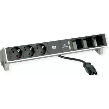 Desk2 3Schuko 3ABD USB įkroviklis nerūdijantis plienas (902.449)