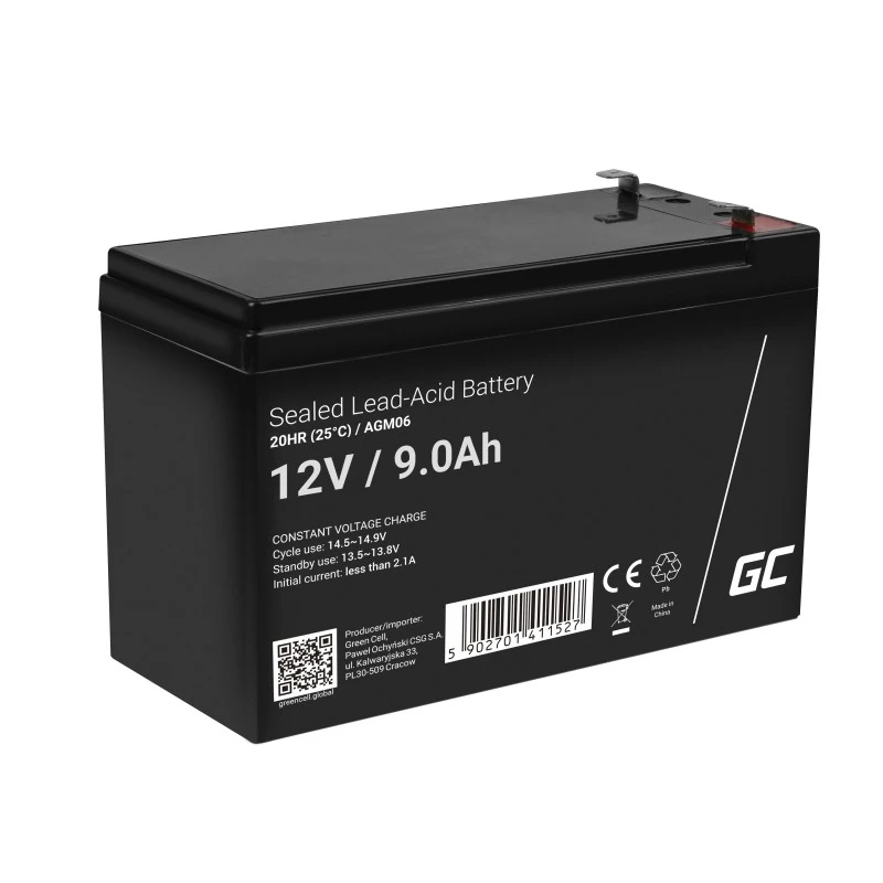 Green Cell AGM06 12V 9Ah AGM VRLA akumuliatorius UPS sistemoms