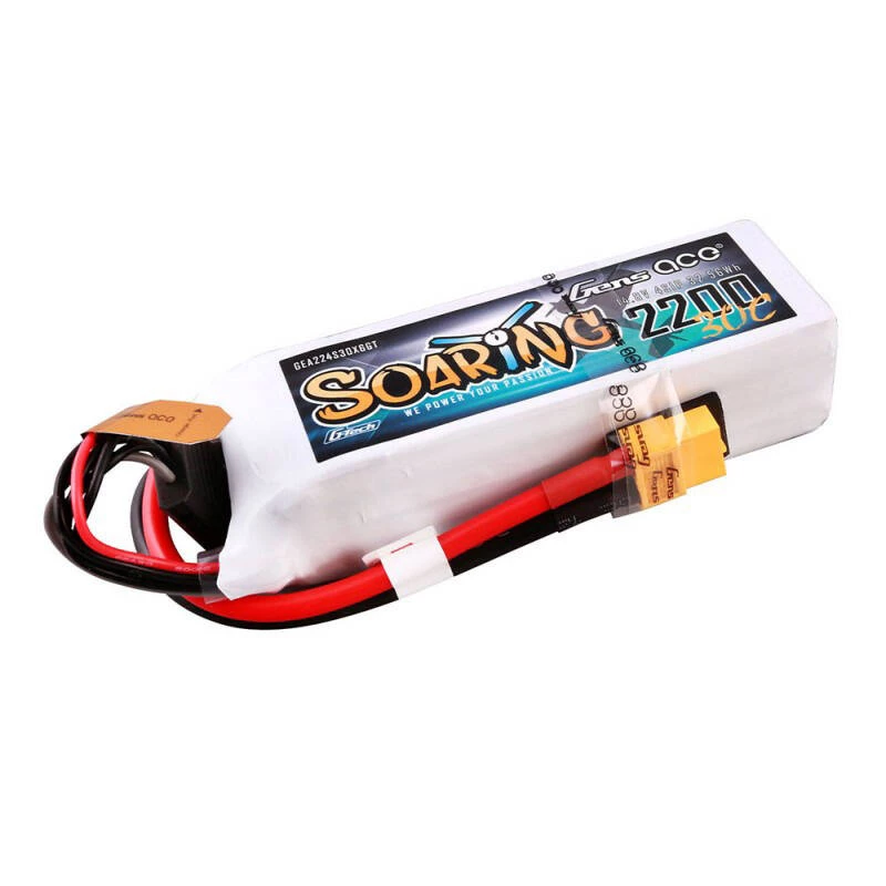 Gens Ace GEA224S30X6GT G-Tech Soaring 2200mAh 14.8V 30C 4S1P LiPo akumuliatorius su XT60 jungtimi