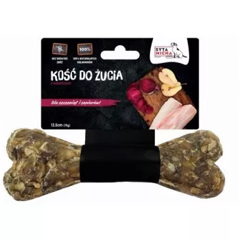 Kramtomas kaulas šuniukams SYTA MICHA Puppy 13,5 cm – dantų valymo kramtukas su jautienos skoniu, be glitimo, be konservantų