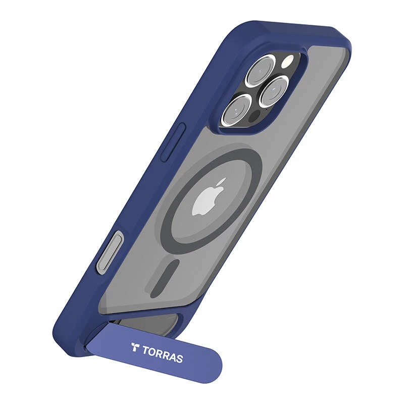 Dėklas Torras Pstand Series iPhone 16 Pro Mėlynas plonas lengvas apsauginis