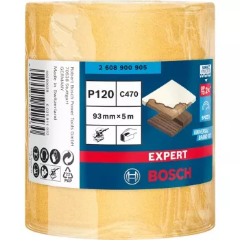 Bosch Expert C470 šlifavimo ritinys, abrazyvinis ritinys, smulkus grūdėtumas, P120, apdailos darbai, dažų šalinimas, mediena, sausas šlifavimas