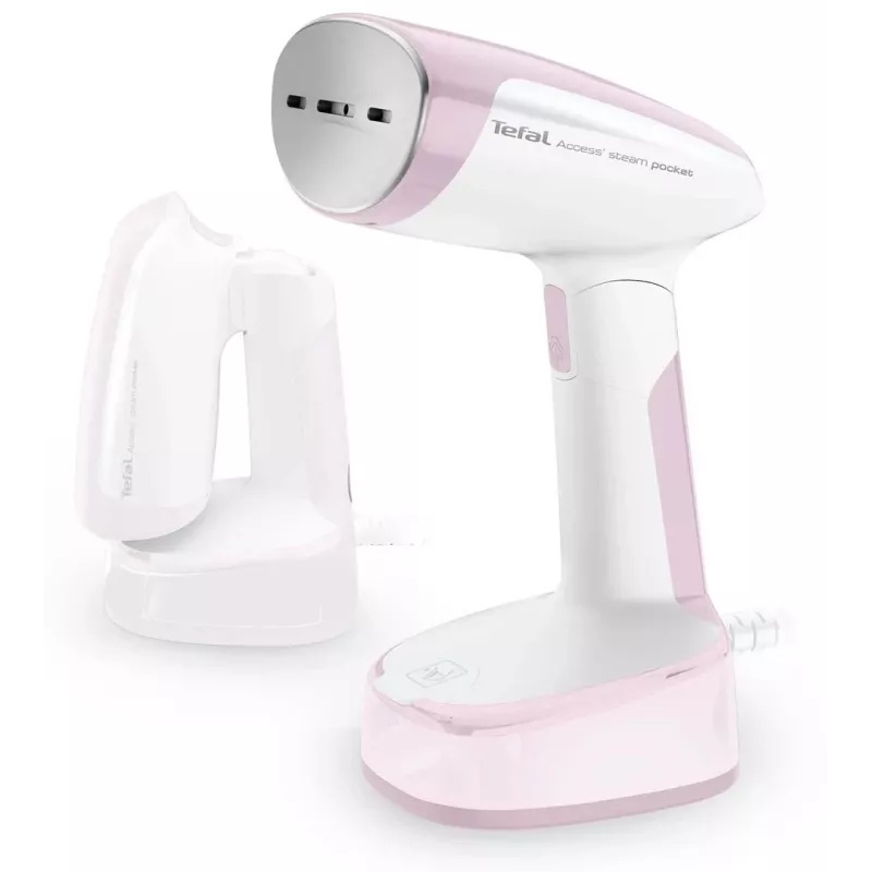 Rankinis drabužių garintuvas Tefal DT3050, 1300 W, 20 g/min garo, 0,12 l talpa, 2,6 m laidas, rožinis