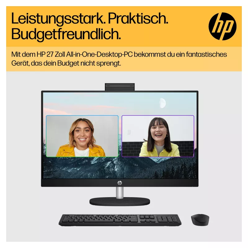 HP 27-cr0471ng All-in-One - Ryzen 7 7730U - RAM 16 GB - SSD 512 GB - NVMe - Radeon Graphics - 1GbE, Wi-Fi 6, Bluetooth