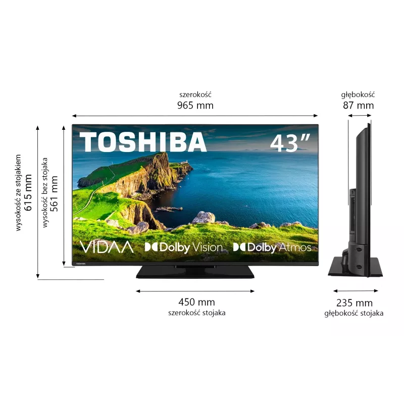 Televizorius LED 43UV3F63DG 43 colių LED ekranas 4K raiška