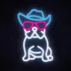 Neon šviesos ženklas MANTA SNL114MT Buldogas su akiniais