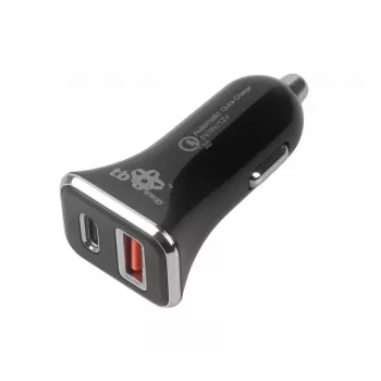 Automobilinis USB įkroviklis USB-A + USB-C su QC, TB ASTBXLU2USBACQC