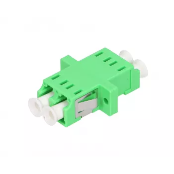 Skaidulinės optikos adapteris Extralink LC/APC vienmodis dupleksinis, žalias, LC/APC jungtys