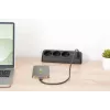 DIGITUS 3-jų lizdų ilginimo blokas su 2×USB-A ir 1×USB-C, 3 AC lizdai (E/F tipas), 1,5 m laidas, juodas