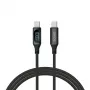 Savio CL-174 USB-C–USB-C kabelis, 100 W, Power Delivery/Quick Charge, skaitmeninis ekranas, 1 m, žalias