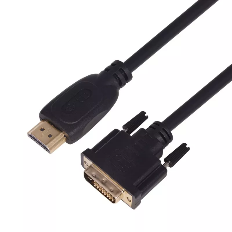 TB HDMI-DVI laidas 1,8 m, auksuotas, pintas, DVI 24+1