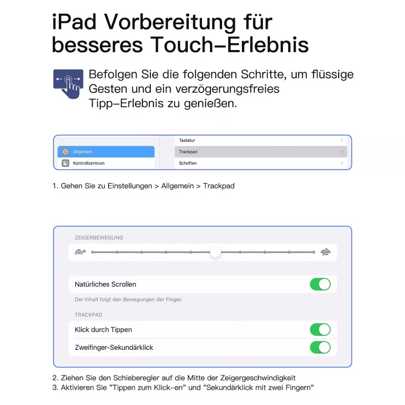 Inateck KB04122 klaviatūros dėklas su klaviatūra iPad 11, QWERTZ, žalias