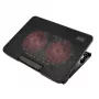 Aušinimo stovas nešiojamam kompiuteriui SAVIO COS-02, 2 ventiliatoriai 14 cm, USB maitinimas, tinka iki 17,3 colių, juodas