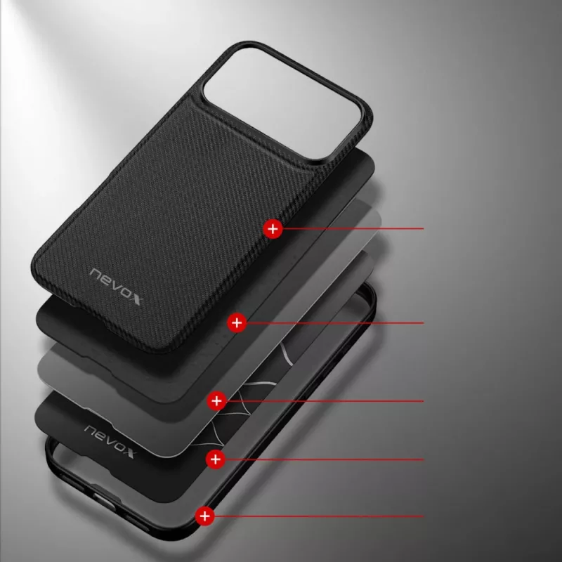nevox StyleShell NYLO dėklas iPhone 17 Pro Max 6,9 juodas (2529)