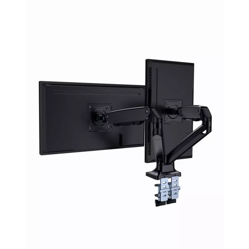 Monitorinis stovas GEMBIRD MA-DA2-03 iki 35 colių ekranams, spaustuvas, VESA 75x75–100x100, 20 kg, juodas, dviejų ekranų