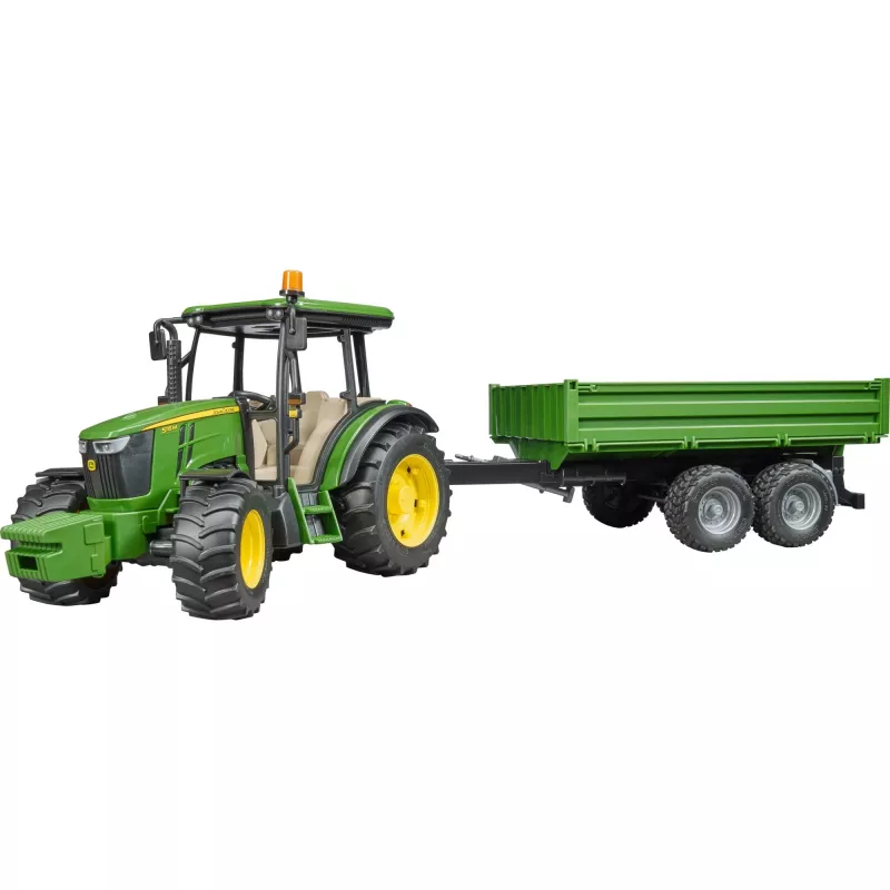 Traktoriaus modelis BRUDER John Deere 5115 M su savivarčio priekaba