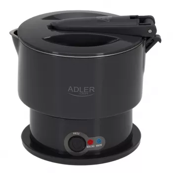Elektrinis virdulys Adler AD 1377G, 0,6 l, 600 W, pilkas, plastikas/silikonas/nerūdijantis plienas