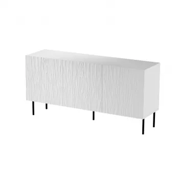 Komoda Cama Meble JUNGLE 152x40.5x74.5 cm balta matinė su juodomis kojelėmis
