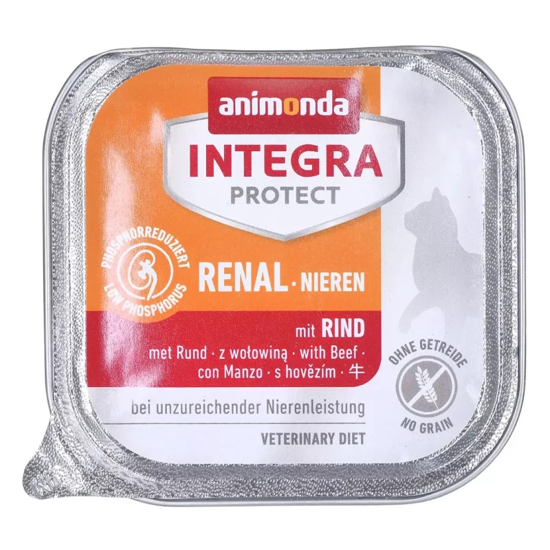 Šlapias kačių ėdalas Animonda Integra Protect 100 g – kiauliena, inkstų palaikymui, suaugusioms katėms, dėžutė