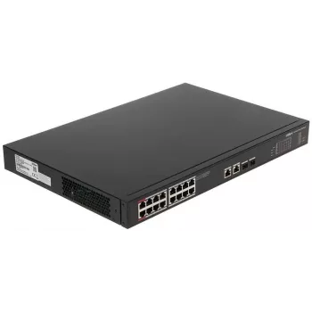 Dahua Technology PoE PFS3220-16GT-240 tinklo jungiklis nevaldomas L2 Gigabit Ethernet (10/100/1000) Power over Ethernet (PoE) juodas