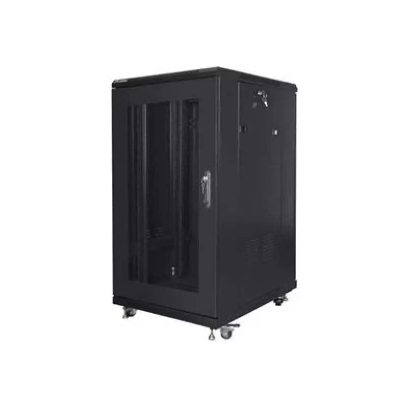 Stovimas 19 inch spintos stovas LANBERG FF01-6822-23B 22U, 1159×600×800 mm, IP20, ratukai, rakinamas, juodas