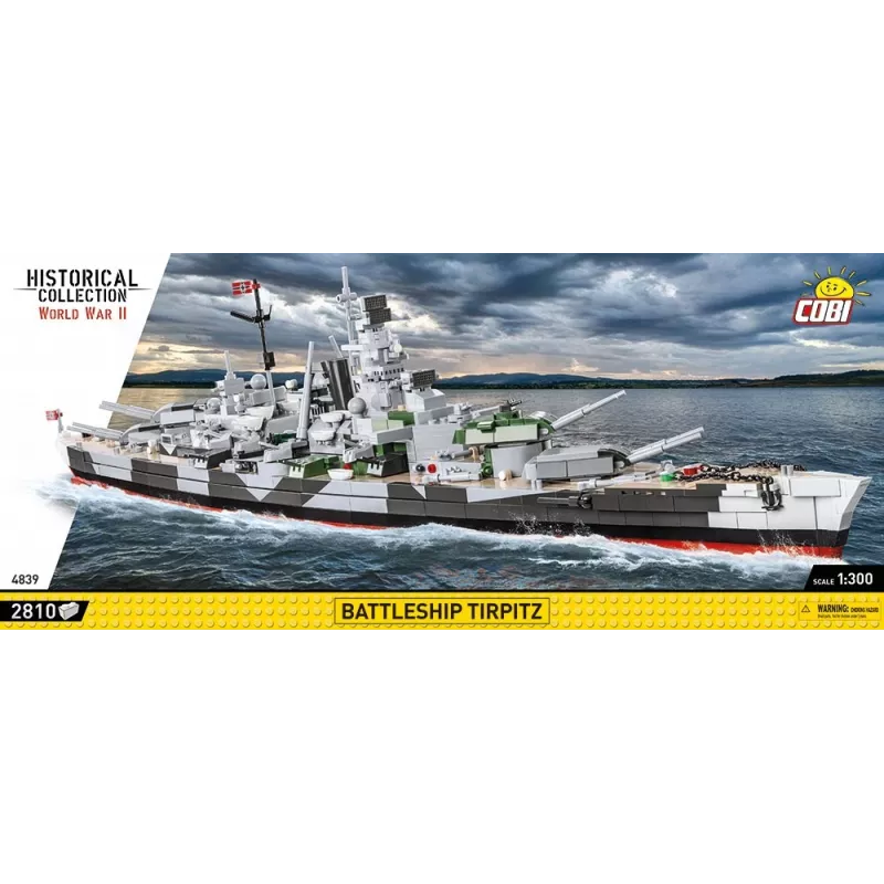 COBI 4839 Historical Collection mūšio laivas Tirpitz, kaladėlių rinkinys, 2810 elementų, 1:300