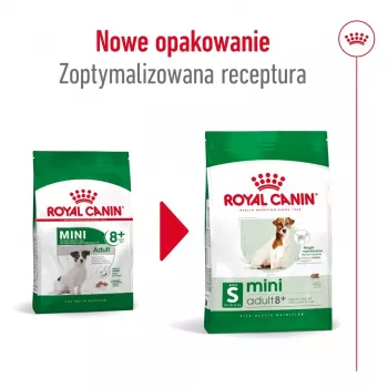 Sausas šunų ėdalas Royal Canin Mini Adult 8+ 2 kg – mažoms veislėms 5–10 kg, paukštiena, svorio kontrolės formulė