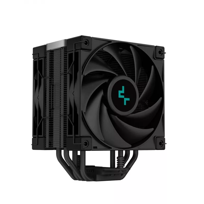 Oro aušintuvas DeepCool AK400 ZERO DARK PLUS — 120 mm FDB ventiliatorius, 4 šilumos vamzdeliai 6 mm, LGA 1700/AM4/AM5, aukštis 155 mm, juodas