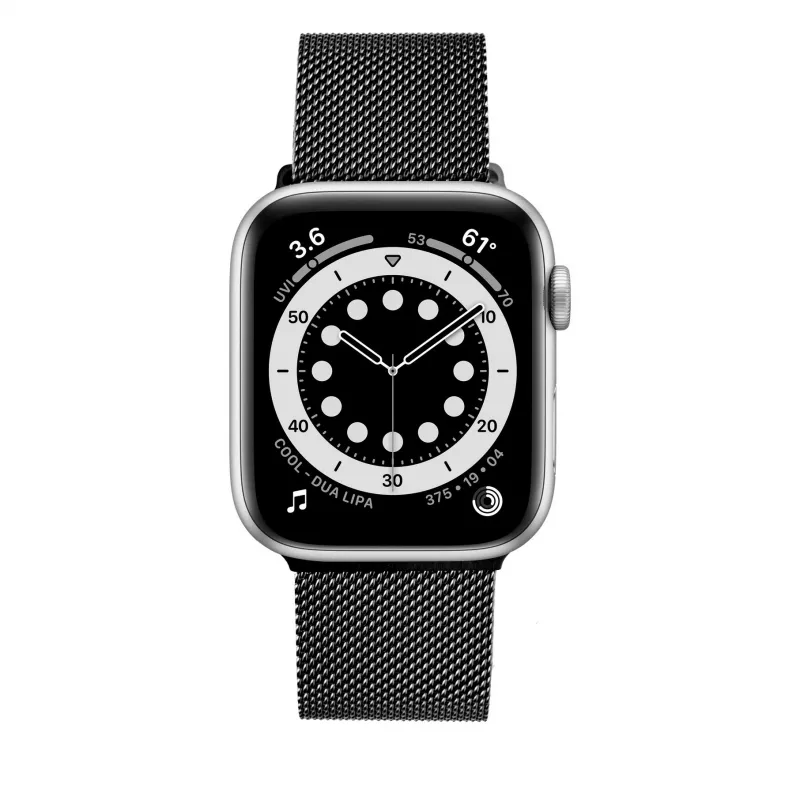 FIXED metalinis tinklinis dirželis Apple Watch 42/44/45/46/49 mm (juodas)