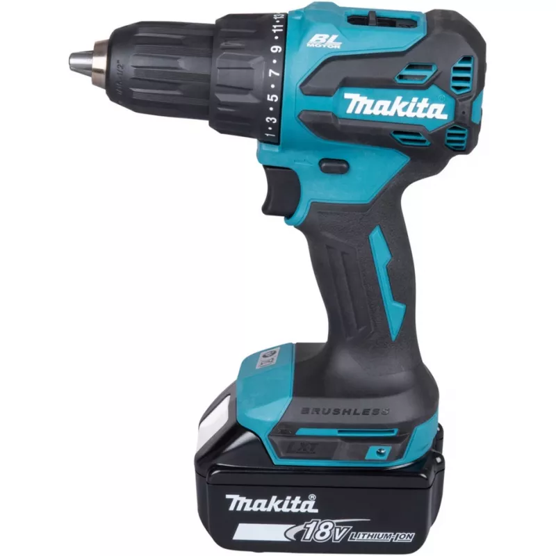 Akumuliatorinis smūginis gręžtuvas-suktuvas Makita DHP490Z, 18 V (mėlynas/juodas, be akumuliatoriaus ir įkroviklio)