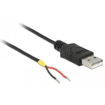 Delock USB 2.0 laidas, A tipo kištukas > 2 atviri laidų galai, 1,5 m, juodas (85664)