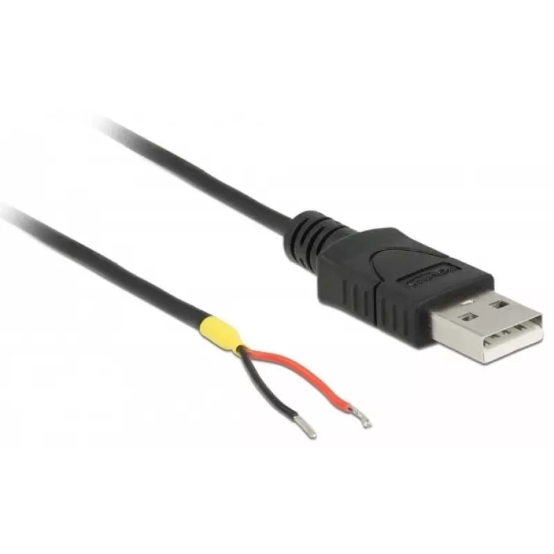 Delock USB 2.0 laidas, A tipo kištukas > 2 atviri laidų galai, 1,5 m, juodas (85664)