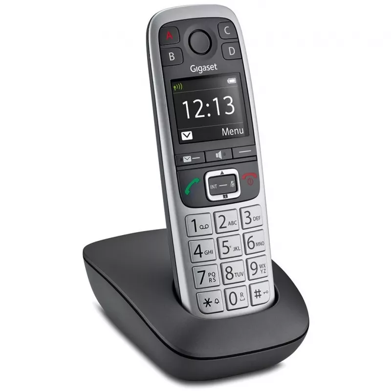 Gigaset E560 belaidis DECT telefonas su skambučio numerio atpažinimu, juodai sidabrinis
