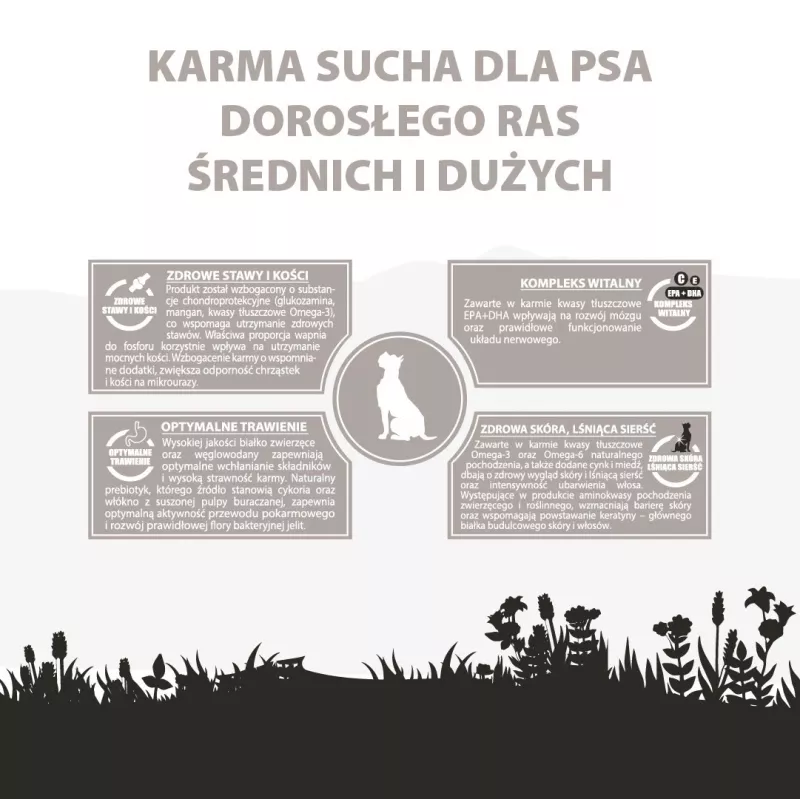 PUPIL Premium Vidutinėms ir didelėms veislėms Gausu ėrienos ir ryžių - sausas šunų ėdalas - 12kg