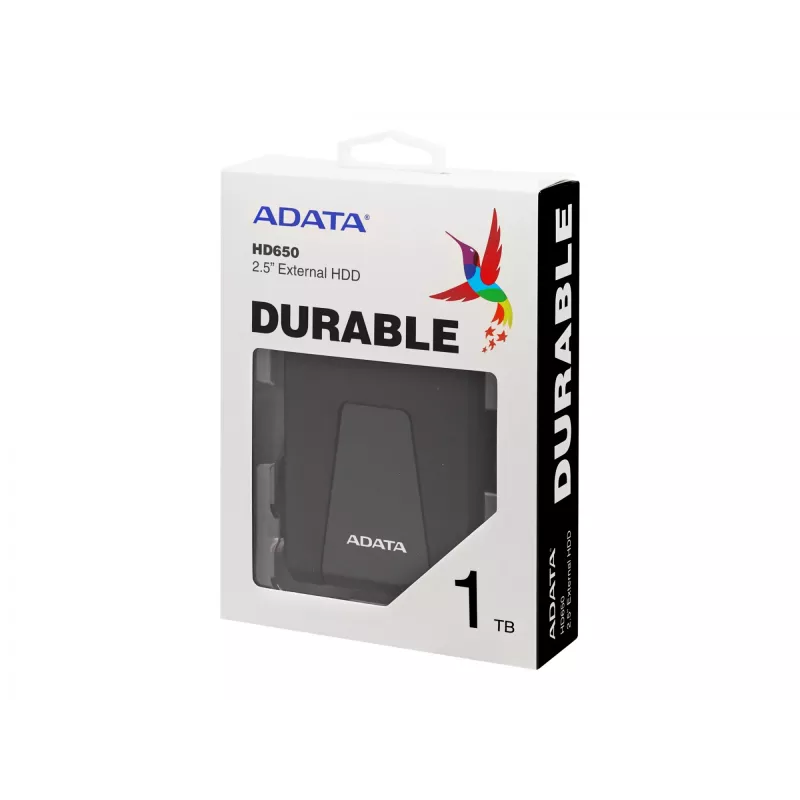 Išorinis kietasis diskas ADATA DashDrive Durable HD650 1 TB 2.5 colio USB 3.2 Gen 1 (3.1 Gen 1) Juodas