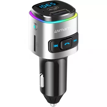 FM siųstuvas 4smarts 456201 Cigar Lighter Juodas Sidabrinis AM FM Bluetooth