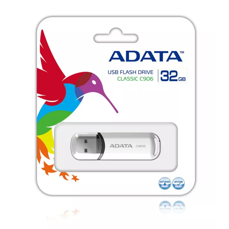 ADATA Classic Series C906 USB atmintukas – 32 GB – USB 2.0 – Baltas