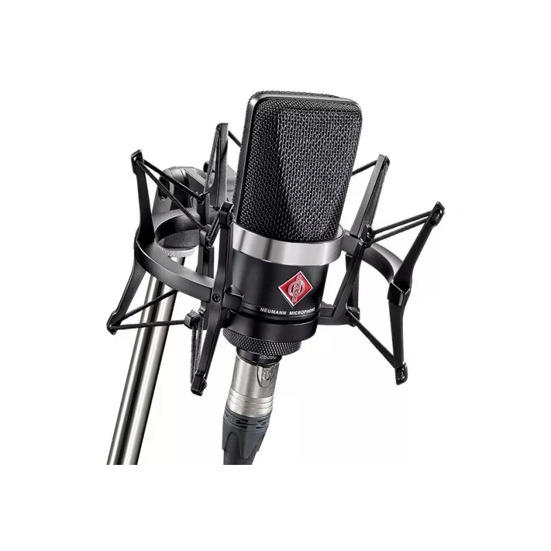 Neumann TLM 102 MT Studio-Set – didelės diafragmos kondensatorinis mikrofonas su šoko laikikliu, juodas