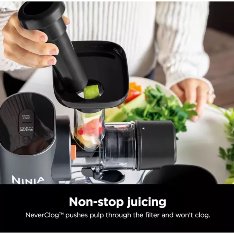 NINJA Neverclog JC151EU šalto spaudimo sulčiaspaudė, pilka, 150 W